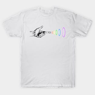 Hand shooting rainbow beams T-Shirt